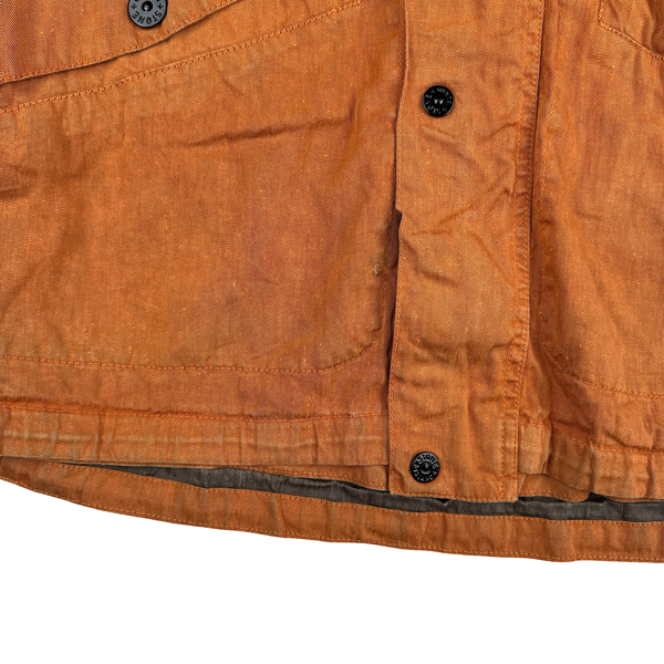 Stone Island 2011 Orange Lino Zipped Jacket - Large