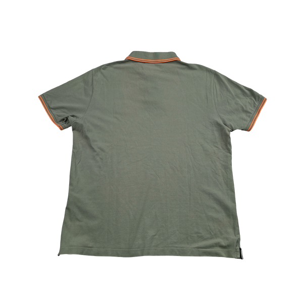 Stone Island 2018 Green Orange Piped Short Sleeve Polo Shirt - XL