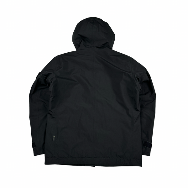 Stone Island Black Goretex Primaloft Paclite Hooded Jacket - Medium
