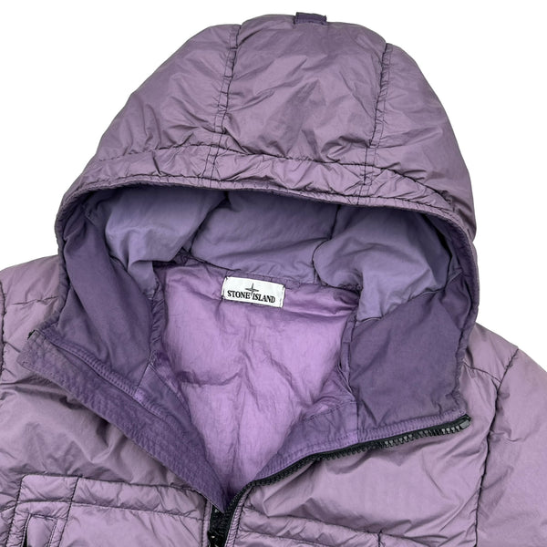 Stone Island Lavender Purple Crinkle Reps Puffer Jacket - Medium