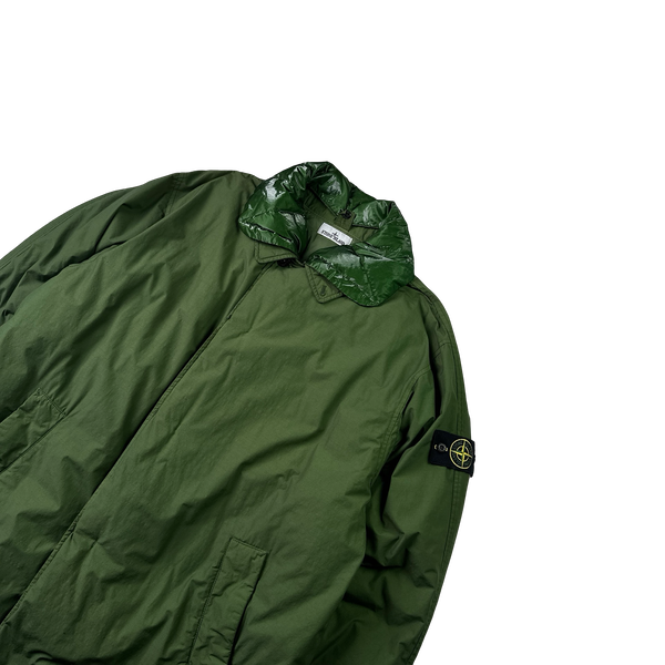 Stone Island 2022 Green Naslan Light Watro Down TC Long Jacket - XL