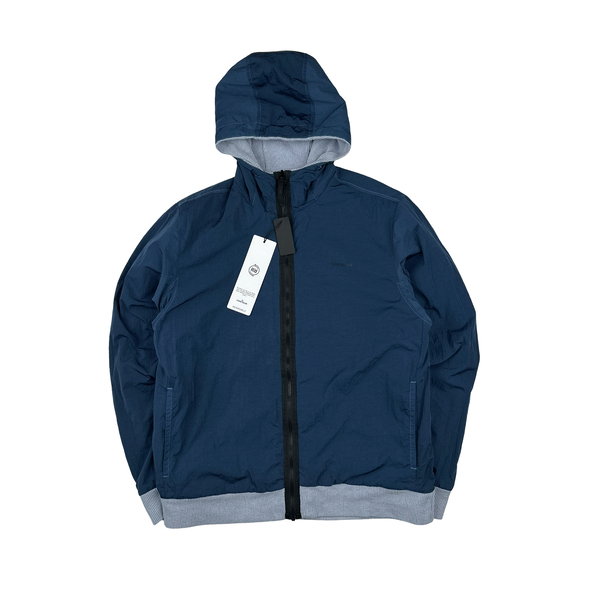 Stone Island 2024 Baby Blue/Navy Reversible Zip Up Hoodie Jacket - Large