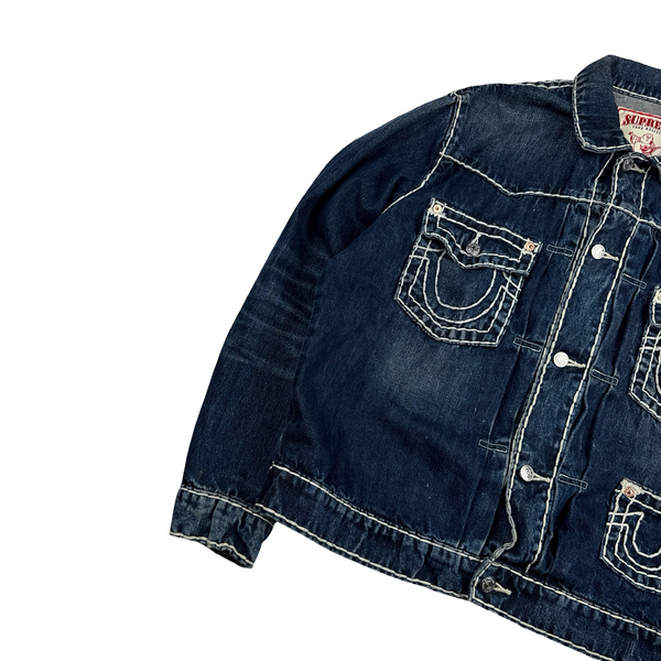 Supreme X True Religion Blue Contrast Stitch Denim Jacket - Medium