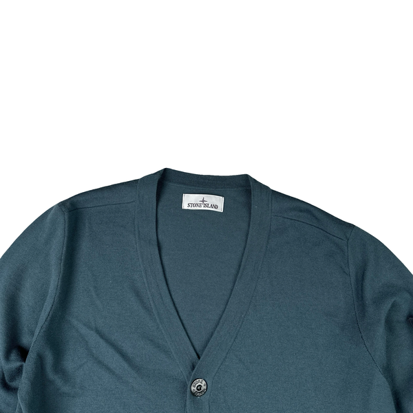 Stone Island Jade Knitted Cardigan Jumper - Medium