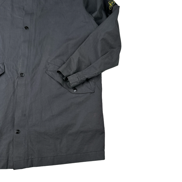Stone Island 2004 Grey Cotton Long Jacket - Large