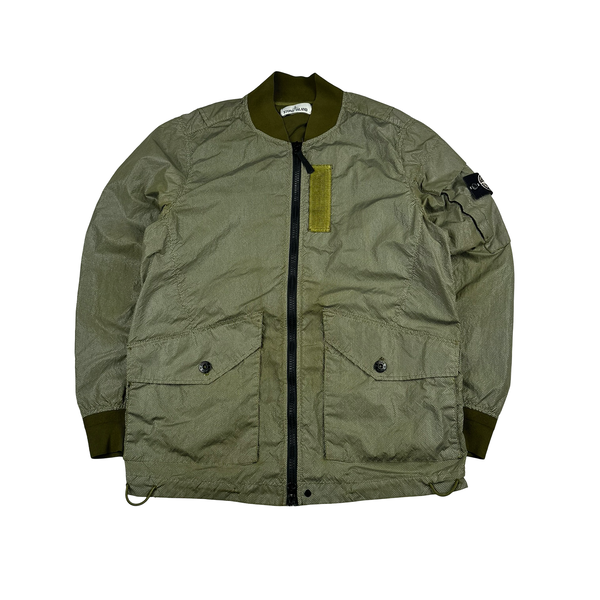Stone Island 2016 Green Pixel Reflective Bomber Jacket - Medium
