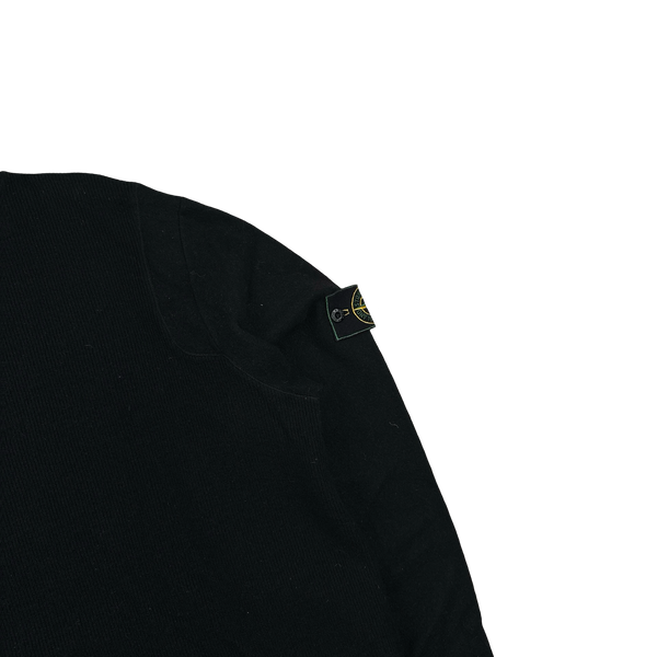 Stone Island 90s Vintage Black Wool Mock Neck Pullover Jumper - XL