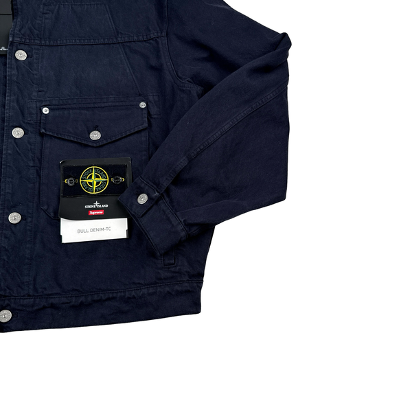 Stone Island x Supreme 2023 Black Bull Denim TC Jacket - Medium