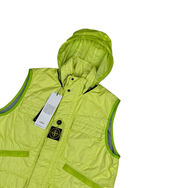Stone Island 2022 Yellow Membrana 3L TC Centre Badge Gilet - Medium