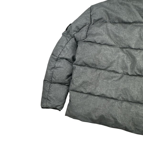 Stone Island 2018 Grey Lino Resinato Down-TC Puffer Jacket - Medium