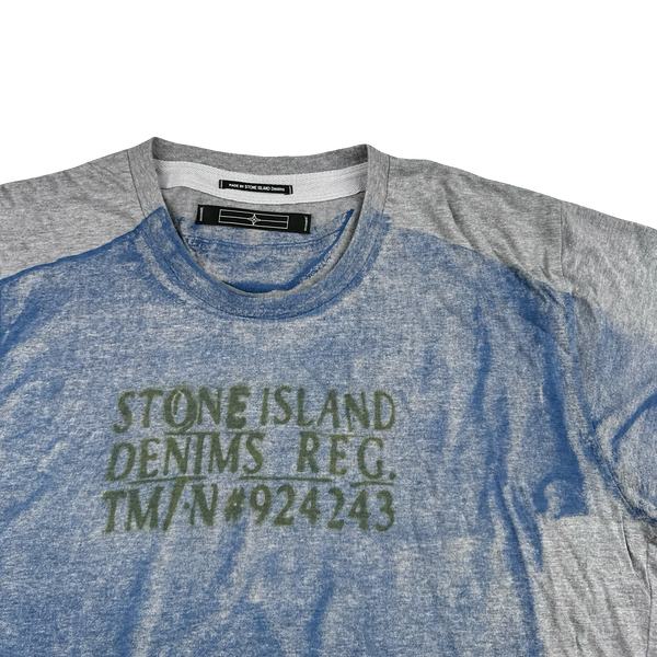 Stone Island 2007 Denims Blue  Printed T Shirt - XXL