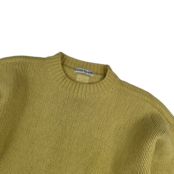 Stone Island Vintage Lemon Knit Crewneck Pullover - Small