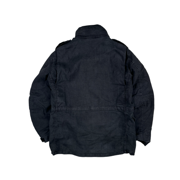 Stone Island 2012 Navy Lino Flax Multi Pocket Lined Zipped Jacket - Large
