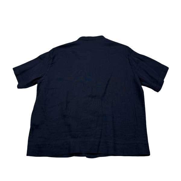 Stone Island Vintage 2001 Navy Short Sleeve Linen Buttoned Shirt - XL