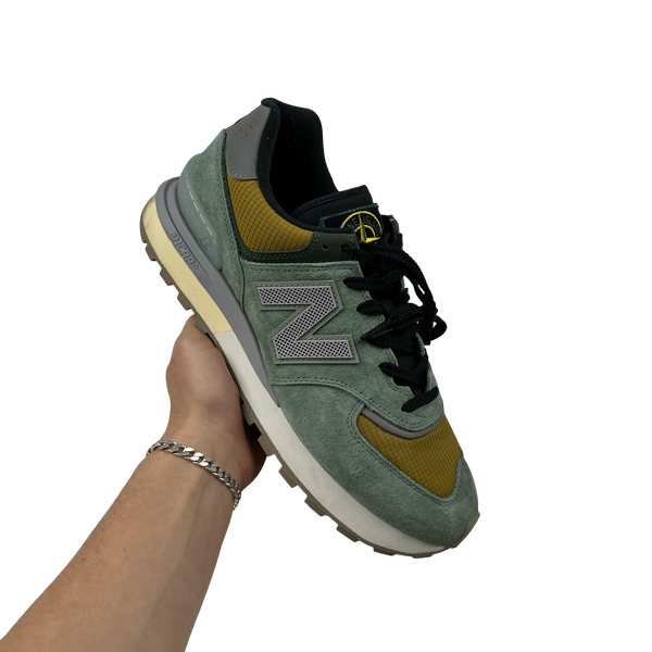 Stone Island x New Balance 574 Green Legacy Trainers - UK 10