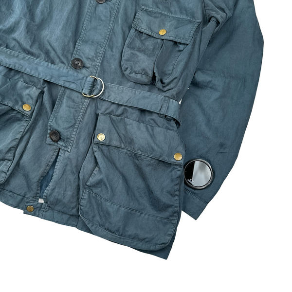 CP Company Vintage Blue Cotton Belted Mille Miglia Jacket - Large