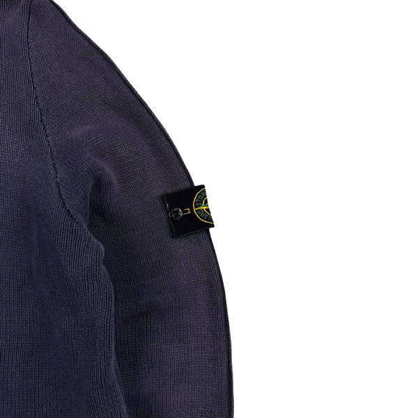 Stone Island 2001 Purple Knitted Vintage Zipped Jumper - Large