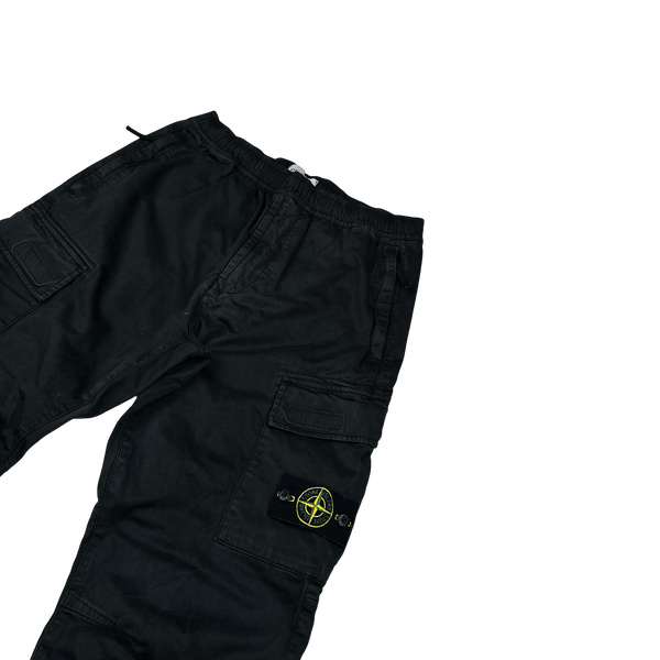 Stone Island 2021 Black RE T Cargo Trousers - 32"