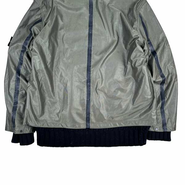 Stone Island 2008 Black Thick Wool Knit Nylon Liner 3 in 1 Jacket - XXL