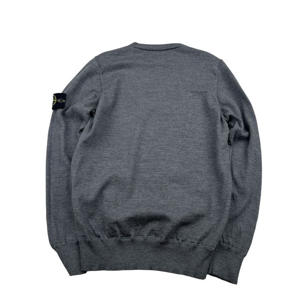 Stone Island 2020 Grey Merino Wool Crewneck Jumper - Medium