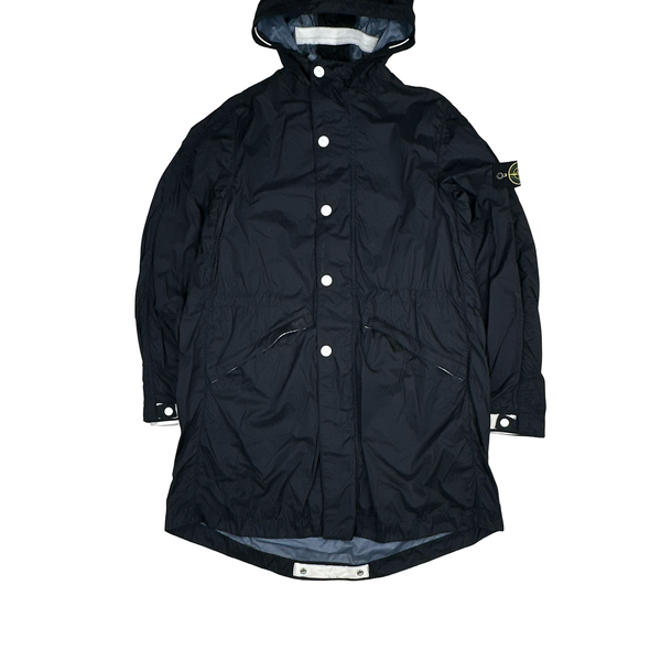 Stone Island 2010 Navy Blue Membrana TC Long Jacket - Medium