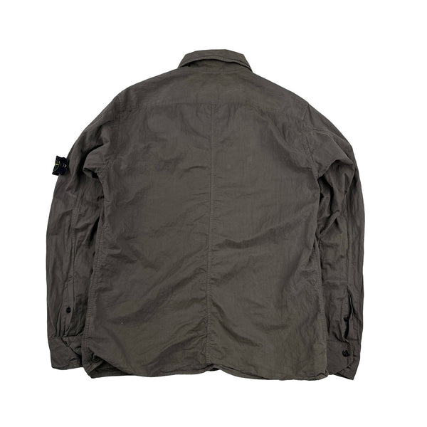 Stone Island 2008 Nylon Blend Brown Overshirt - Large