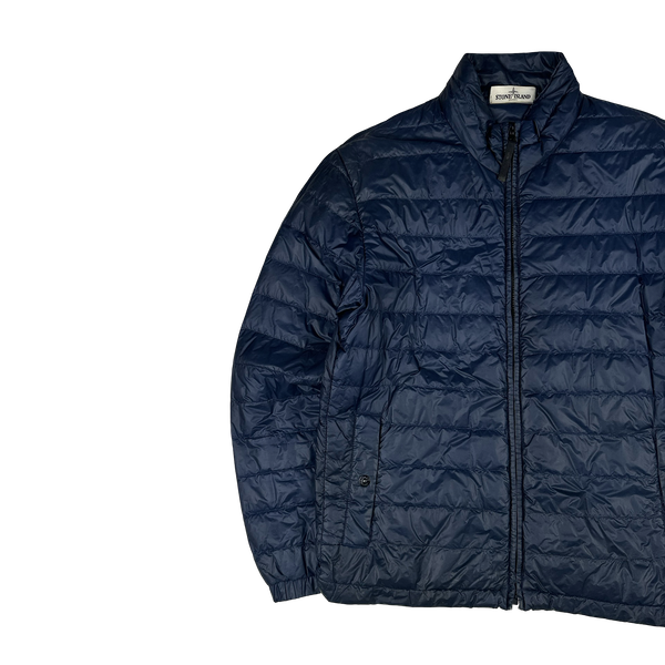 Stone Island Blue Micro Rip Stop Down Packable Jacket - XL