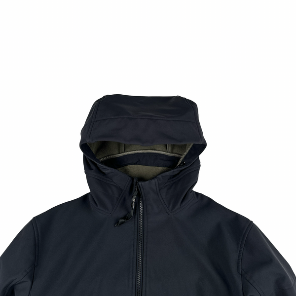CP Company Navy Fleece Lined Soft Shell Lens Jacket - Small