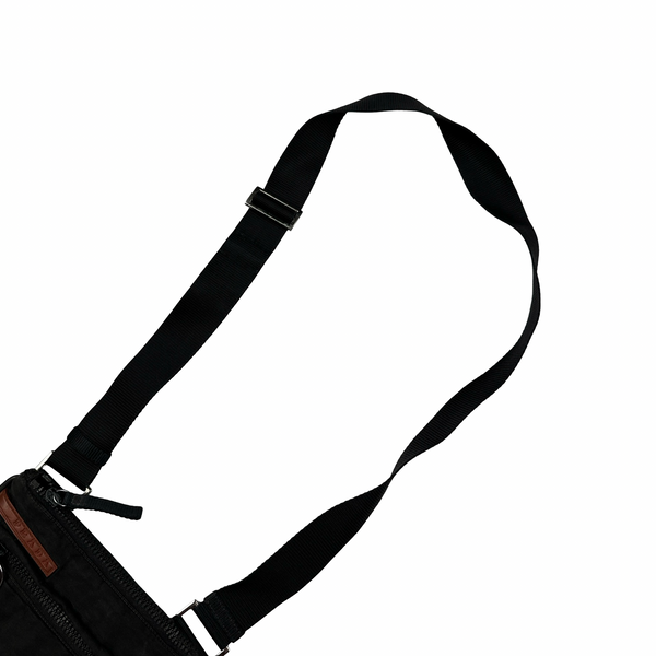 Prada Black Red Tab Nylon Adjustable Side Bag