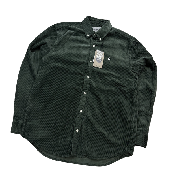 Carhartt WIP Green Corduroy Buttoned Overshirt - Medium