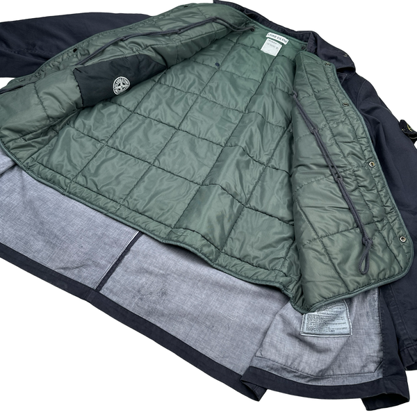 Stone Island Vintage 1998 Navy Raso Gommato Down Liner Jacket - XL