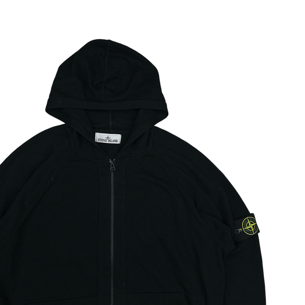 Stone Island 2024 Black Knit Zipped Hoodie - XL