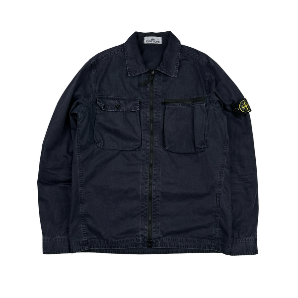Stone Island 2017 Navy Garment Dyed Overshirt - Medium
