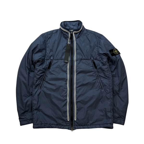 Stone Island 2019 Blue Crinkle Reps Padded Jacket - Medium