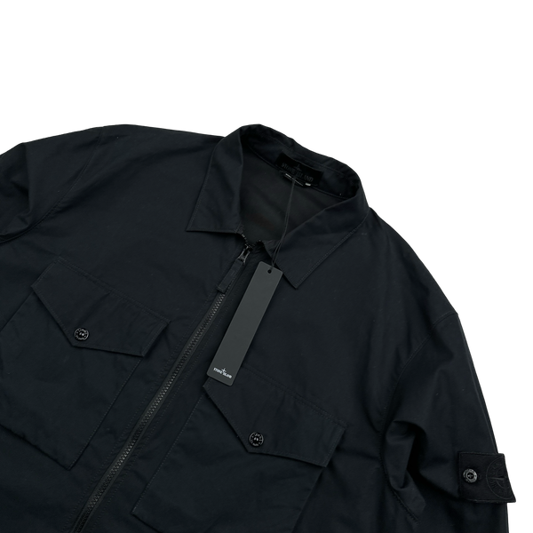 Stone Island 2022 Black Ventile Cotton Ghost Overshirt - 3XL