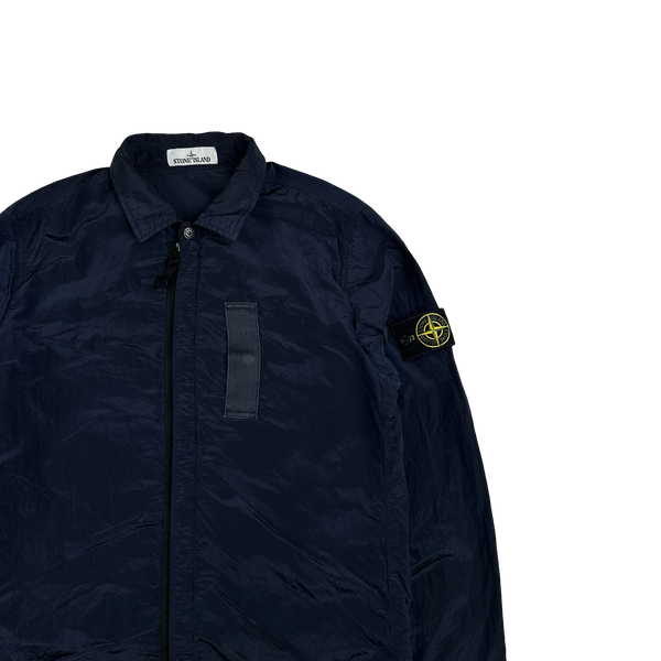 Stone Island 2017 Navy Nylon Metal Shimmer Overshirt - Medium