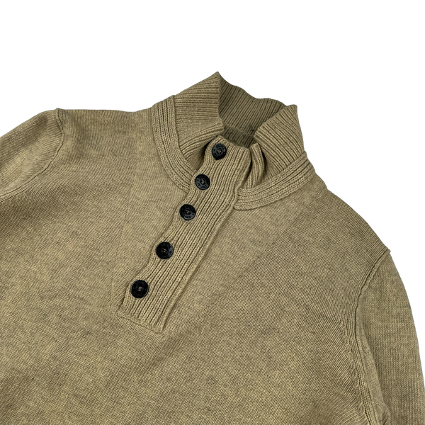 Stone Island 2008 Tan Wool High Neck Pullover Jumper - XL