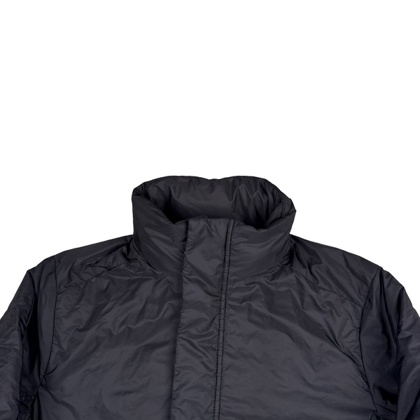 Prada Black Resin Coated Red Tab Nylon Quilted Jacket - Medium