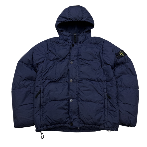 Stone Island Navy Crinkle R-NY Down Puffer Jacket - XL