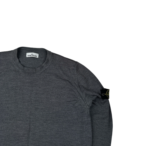 Stone Island 2020 Charcoal Grey Merino Wool Crewneck Jumper - 3XL