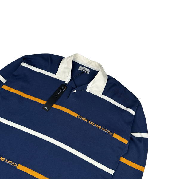 Stone Island Marina 2025 New Season Stripped Cotton Polo - Large