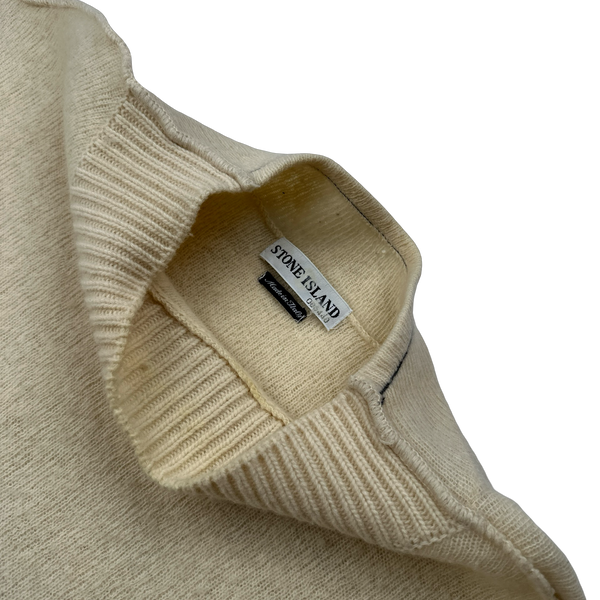 2000s STONE  BUTTON UP KNIT XL！ Stone Island Vintage 1998 Green Buttoned Pullover Jumper - XL