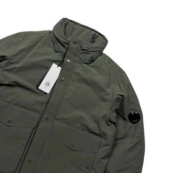 CP Company Khaki Micro M Down Filled Puffer Jacket - Large