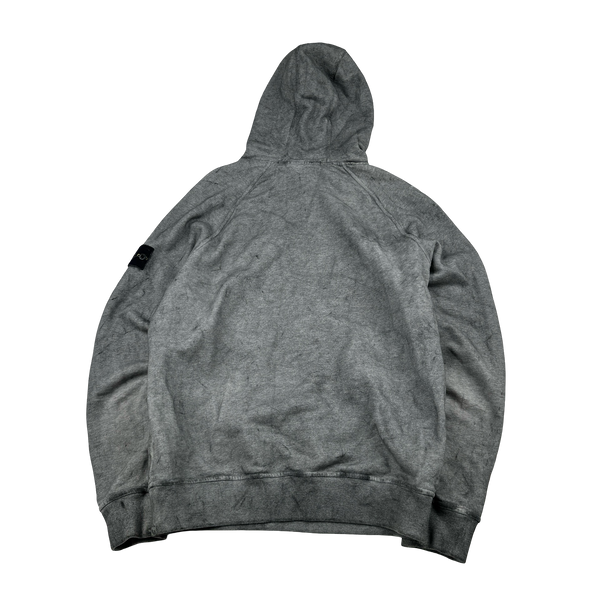 Stone Island 2020 Grey Dust Treatment Pullover Hoodie - Small