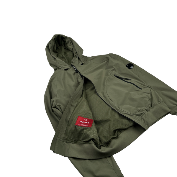 CP Company Olive Pro Tek Hooded Jacket - Medium