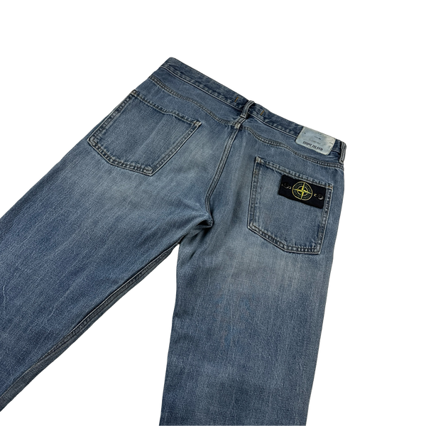 Stone Island Regular Fit Light Wash Denim Jeans - 33"