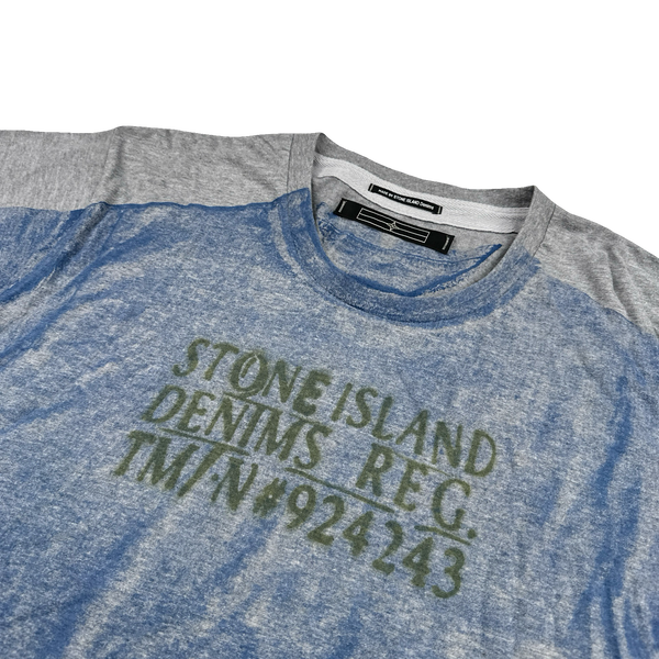 Stone Island 2007 Denims Blue  Printed T Shirt - XXL