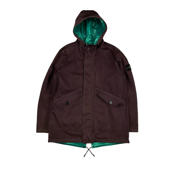 Stone Island 2015 Reversible Green Spaceman Raso Gommato Jacket - Large