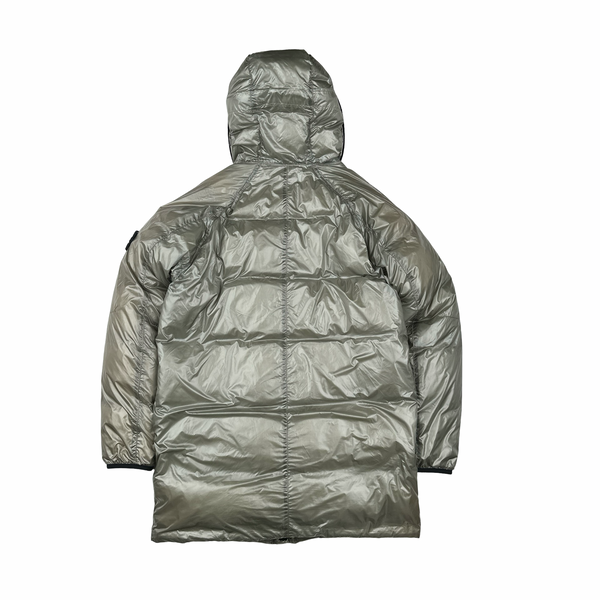 Stone Island Grey Pertex Quantum Y Down Puffer Jacket - Medium