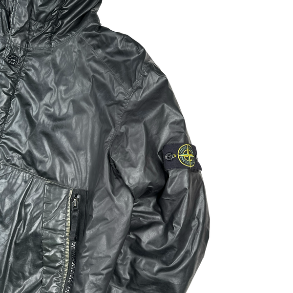 Stone Island 2011 Black Mussola Gommata Hooded Jacket - XL